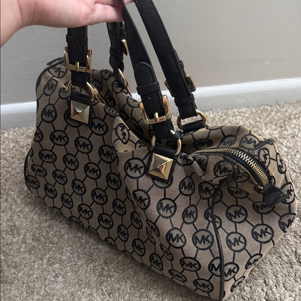 Michael Kors Tan and Black Satchel - Picture 2 of 5